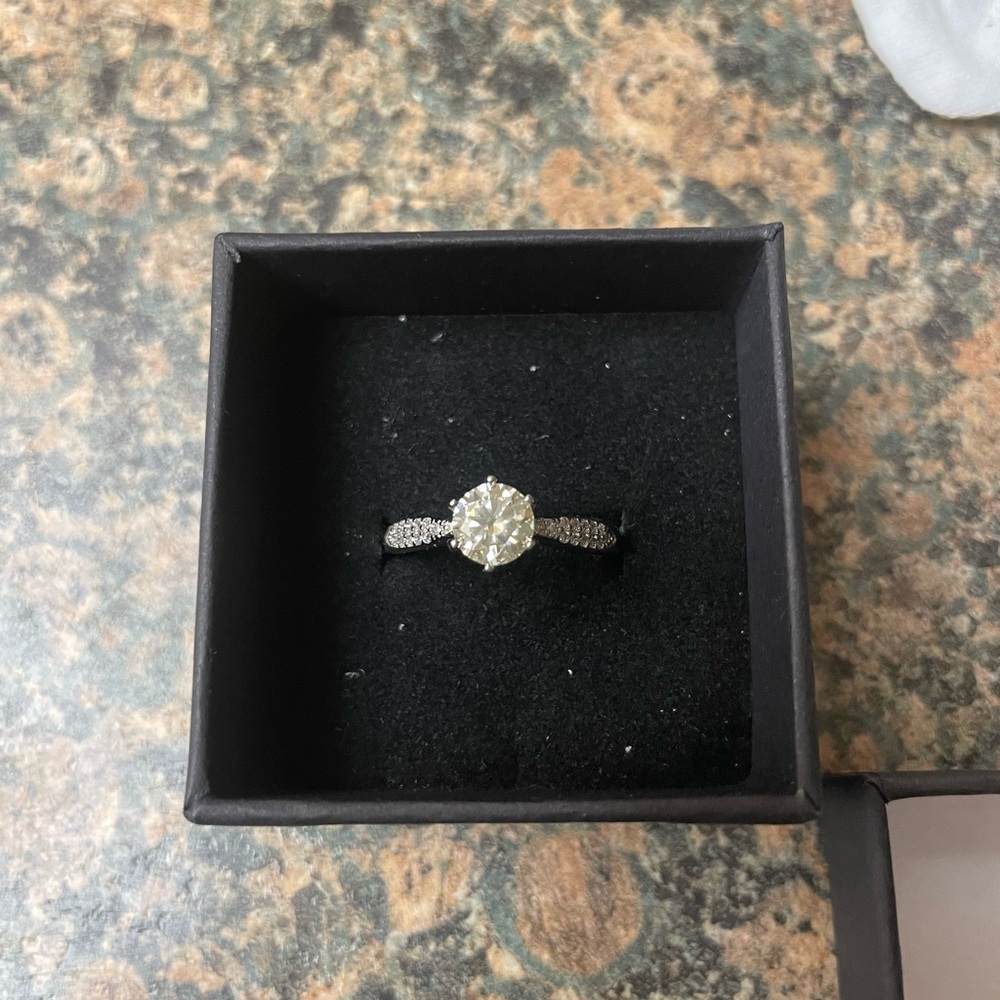 Moissanite Engagement Ring with GRA Report